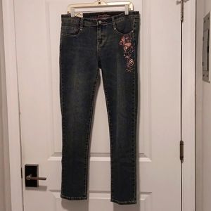 Jenny Jo embroidered pink butterfly Jeans NWT 13/14